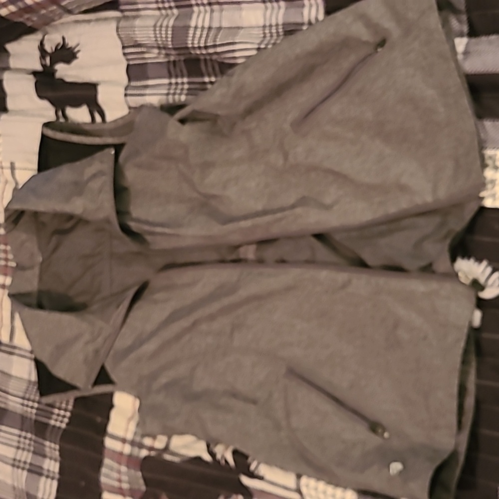 Gray windbreaker vest
